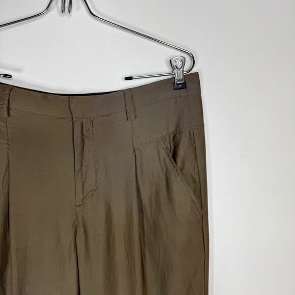 VINCE ankle length pants army olive green cuffed tapered - Picture 3 of 8